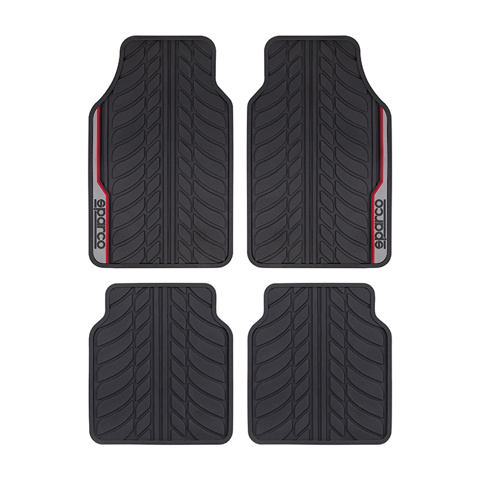 Πατάκια αυτοκινήτου Sparco SPF507RD από καουτσούκ 4 τεμάχια/σετ